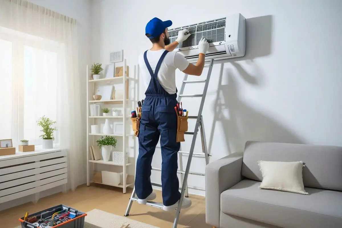 AC Capacitor Contactor Replacement San Bruno CA — technician working on a residential AC system
