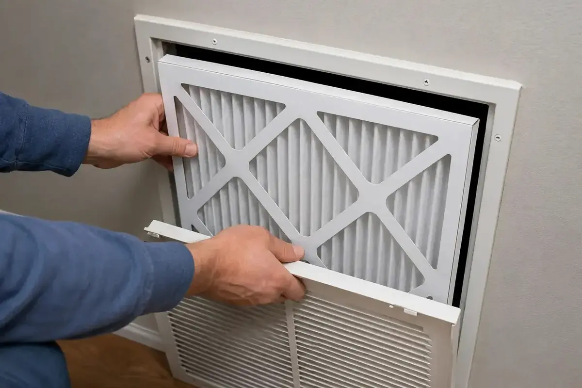 AC Fails First Hot Day San Bruno CA — replacing a central AC air filter