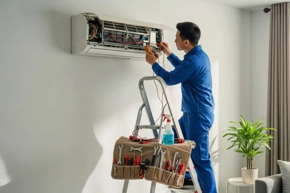 AC Capacitor & Contactor Replacement in Capuchino San Bruno CA — technician working on a residential AC system