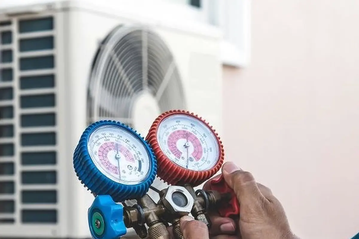 AC Capacitor & Contactor Replacement in Capuchino San Bruno CA — refrigerant gauges during AC service