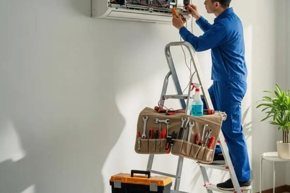 AC Capacitor & Contactor Replacement in Crestmoor San Bruno CA — technician working on a residential AC system