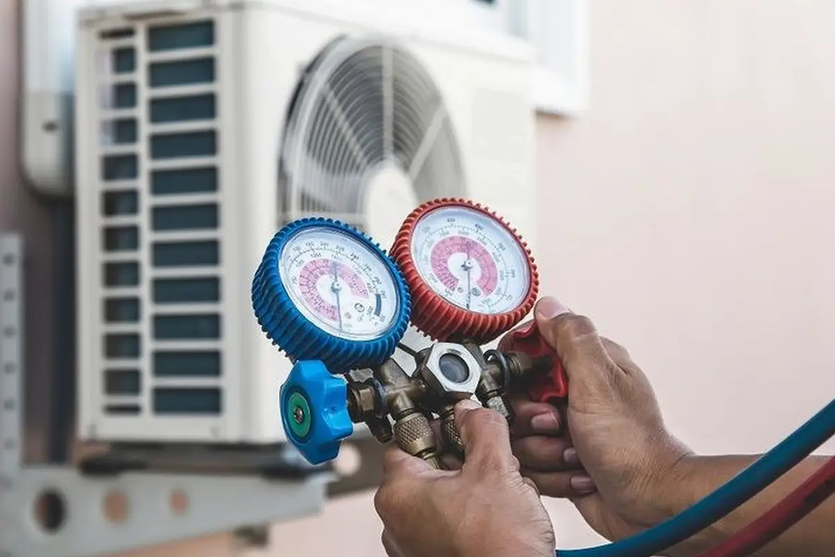 AC Capacitor & Contactor Replacement in Rollingwood San Bruno CA — refrigerant gauges during AC service