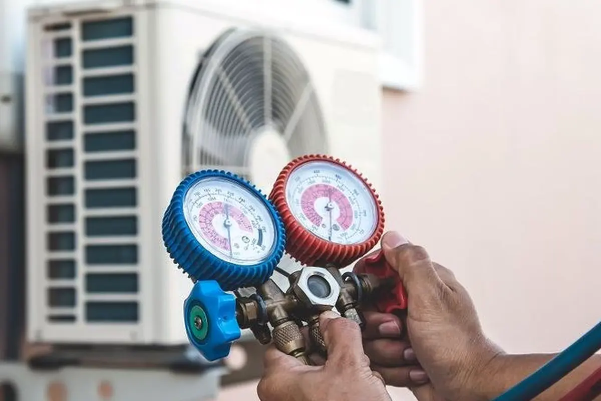 AC Refrigerant Leak Repair & Recharge in Belle Air Park San Bruno CA — refrigerant gauges during AC service