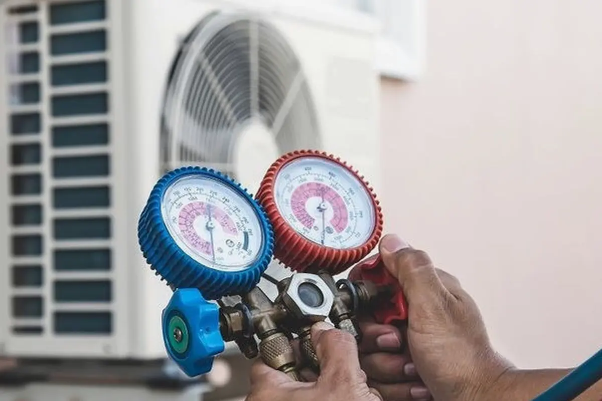 AC Refrigerant Leak Repair & Recharge in Portola Highlands San Bruno CA — refrigerant gauges during AC service