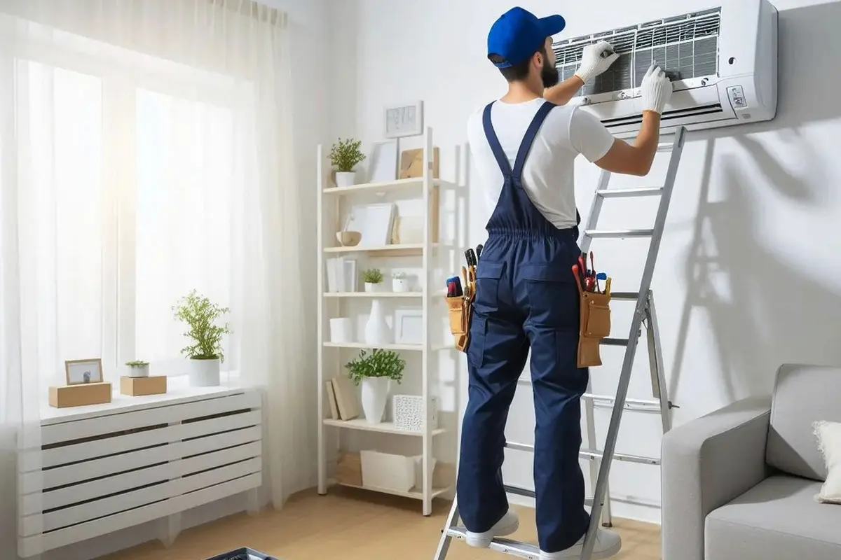 Central AC Maintenance & Tune-Up in Crestmoor San Bruno CA — technician working on a residential AC system