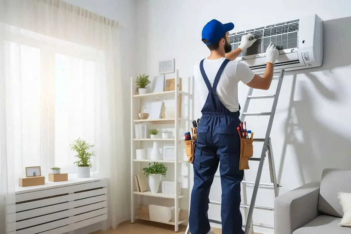 Central AC Maintenance & Tune-Up in Portola Highlands San Bruno CA — technician working on a residential AC system