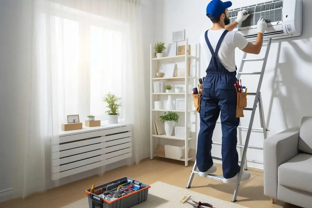 Emergency Central AC Repair in Mills Park San Bruno CA — technician working on a residential AC system