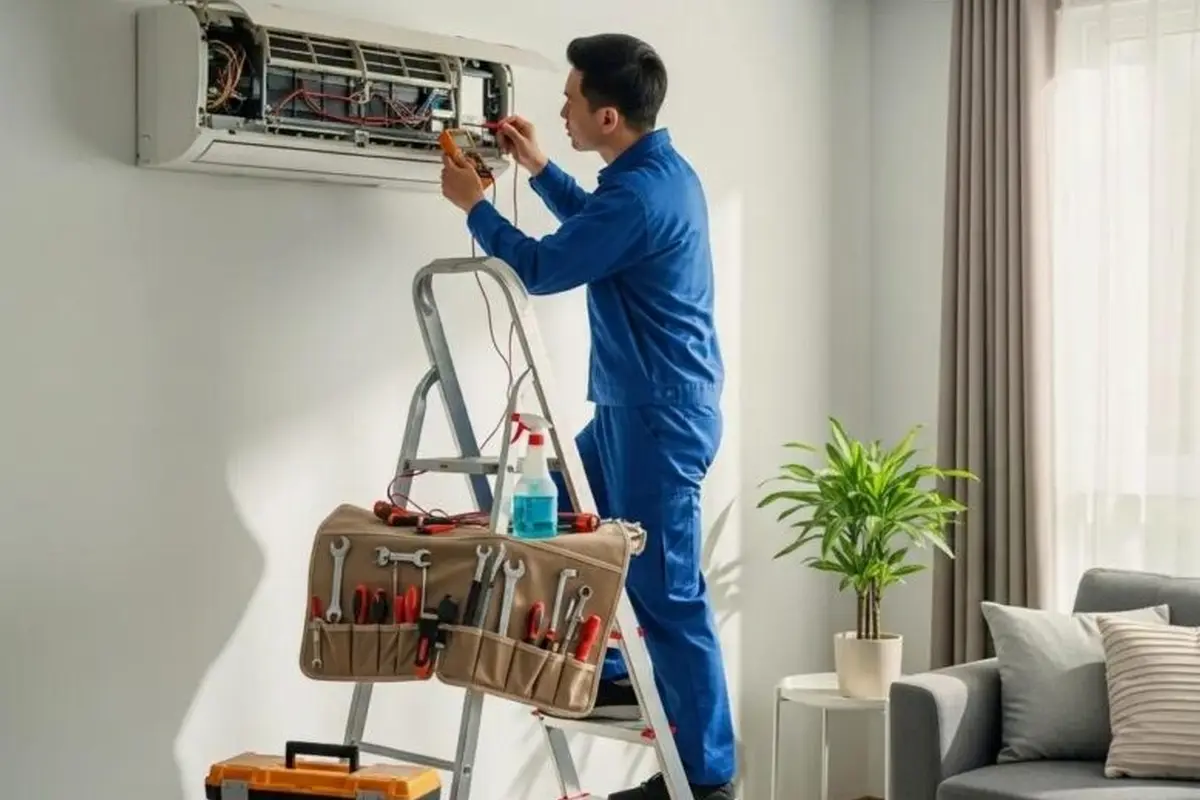 Emergency Central AC Repair in Portola Highlands San Bruno CA — technician working on a residential AC system